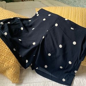 Shorts - navy blue with white polka dots